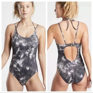 Athleta Tie Dye Supernova Printed Keyhole One Piece Swimsuit